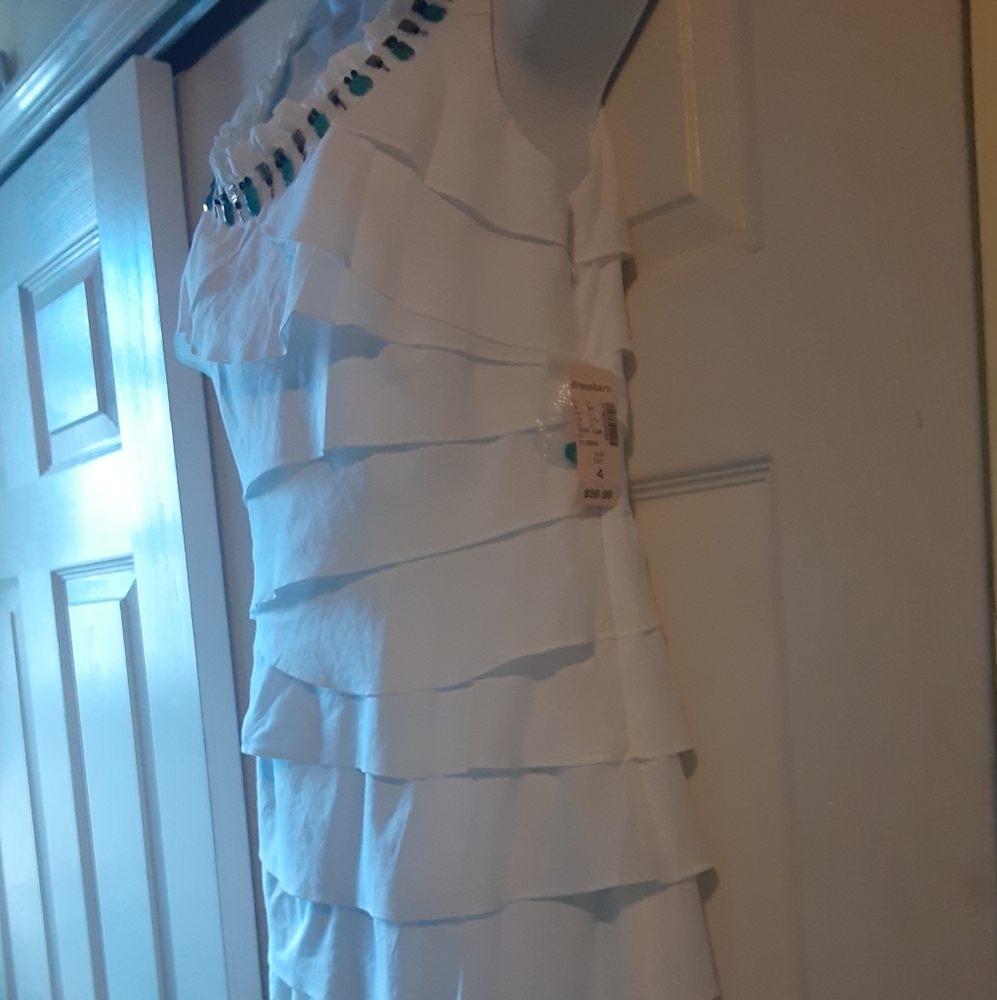 *  DRESSBARN  WHITE LAYERED DRESS - Picture 4 of 12
